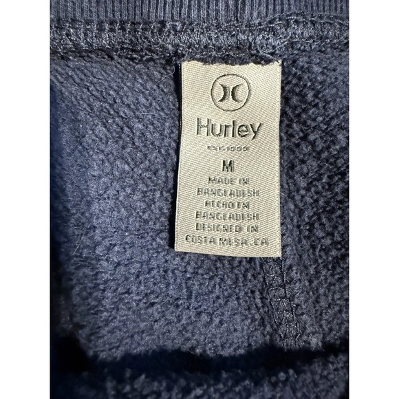 Hurley Jogger Sweatpants Men's M Navy Blue Drawstring Waist Fleece Lined Logo - Picture 6 of 9